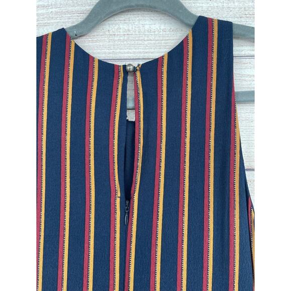 Plenty by Tracy Reese Striped Sleeveless Jumpsuit Women's XS Navy Blue/Red/Beige - Picture 4 of 7